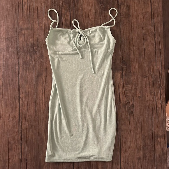 Elodie Light Green Mini Dress - Picture 2 of 5